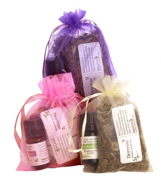 Rose, lavendel og peppermynte duftposer