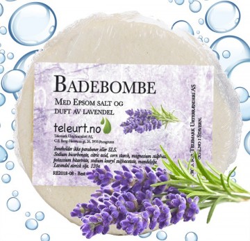 Badebombe med Epsom salt og duft av lavendel