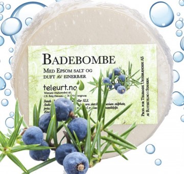 Badebombe med Epsom salt og duft av einer