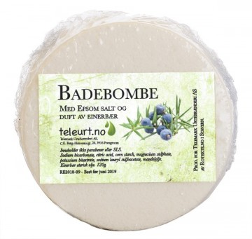 Badebombe med Epsom salt og duft av einer