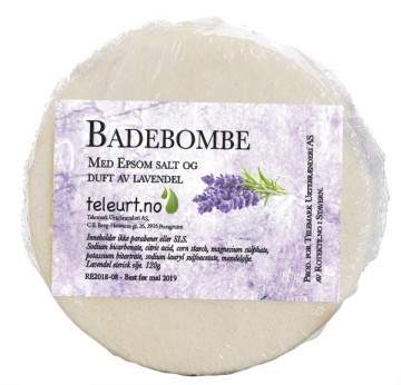 Badebombe med Epsom salt og duft av lavendel
