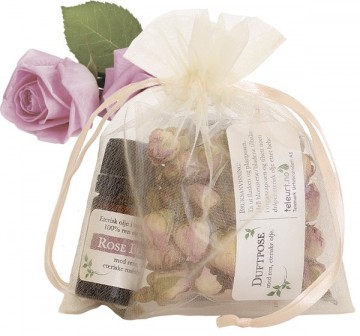 Rose duftpose med 2,5ml ekte roseoljer