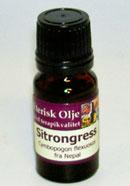 10ml Sitrongress (Cymbopogon flexuosus) fra India